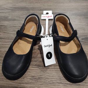 Cat & Jack ballerina shoes black girls' size 1NWT